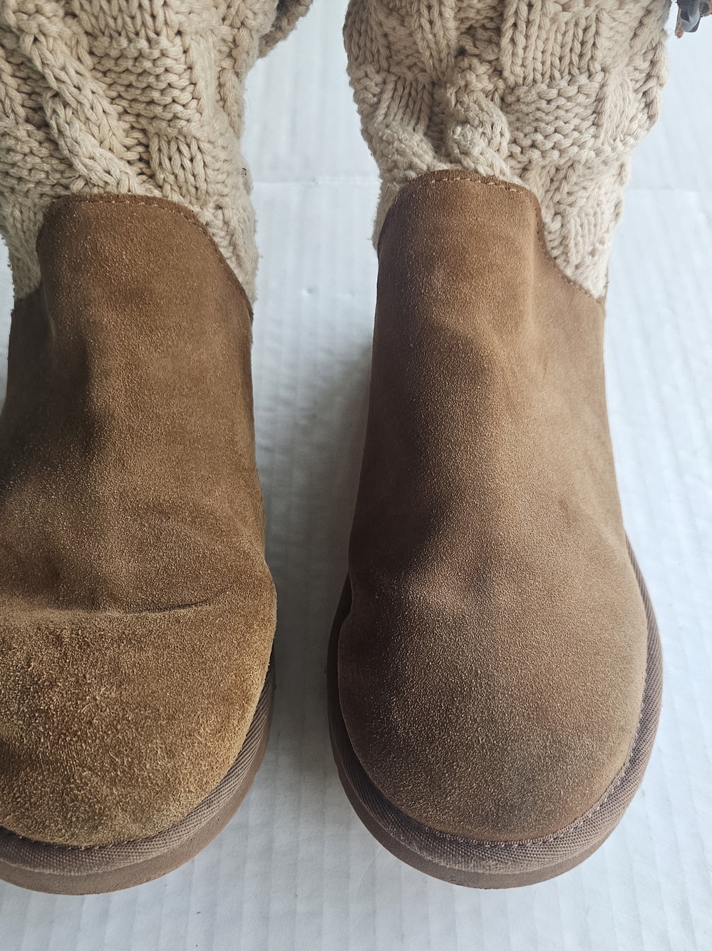 UGG Chestnut Suede Knit Cuff Ankle Booties